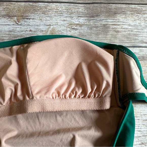 New J. Crew Strapless Swimsuit Swimwear Green M - Picture 4 of 7